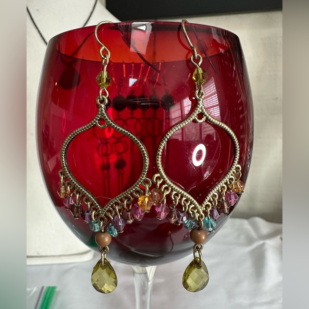 Boho ethnic vibe semi precious stone earrings
